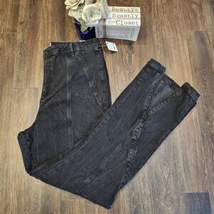 We The Free People Jeans Curvy Mona High Rise Flare Jean Midnight Black 34 NWT